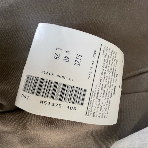 NWT Sears Men's Flex Slacks 40 × 29 - Picture 5 of 5